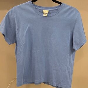 L.L. Bean Sky Blue 100% Cotton Short Sleeve Cropped Tee Size S